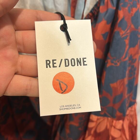 Re/Done Mixed Media Apron Dress Open Back Floral Colorful Size Dress Size S - Picture 5 of 7